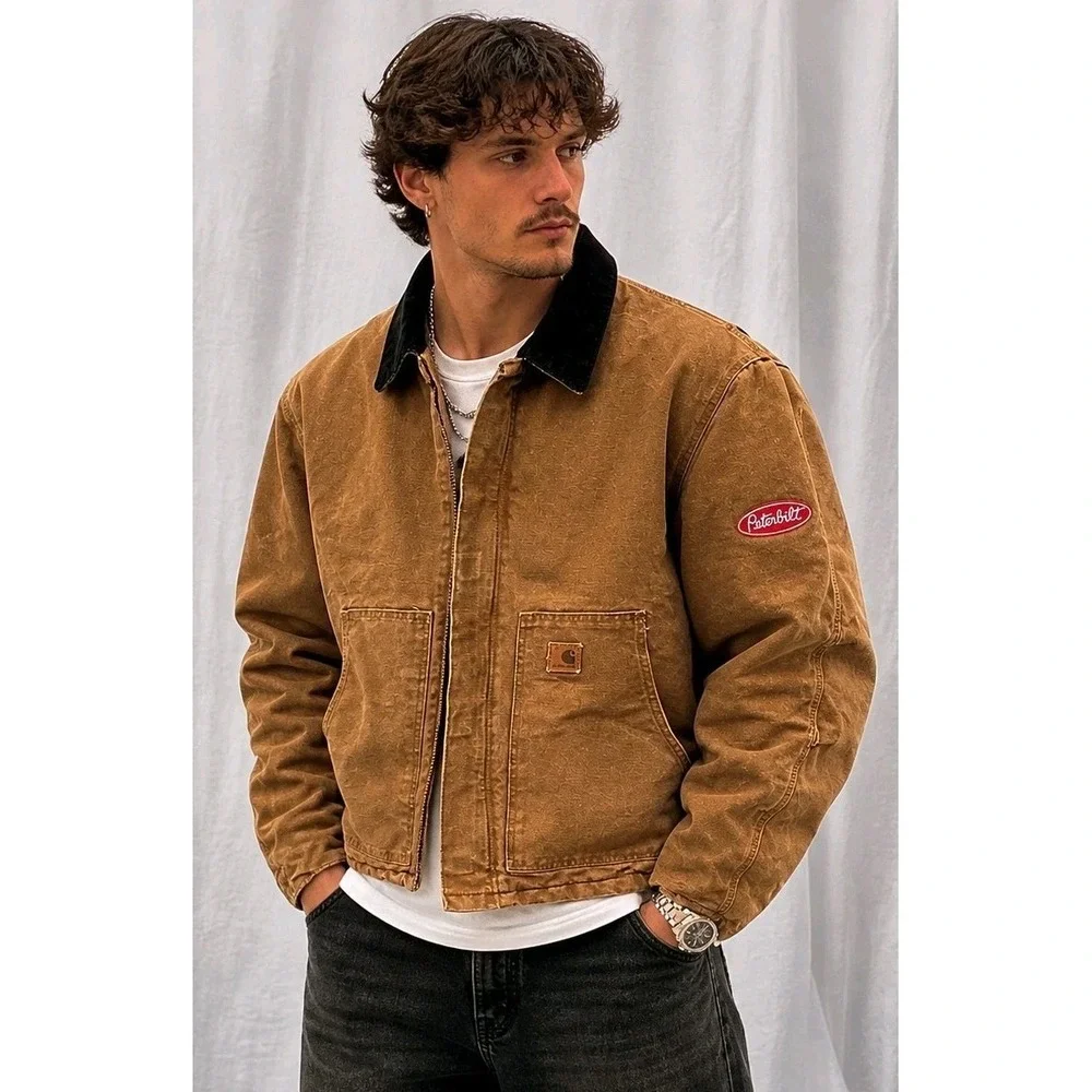 Carhartt‎ Peterbuilt Jacket Men L Brown Trucker Skater Y2K Western Ranch